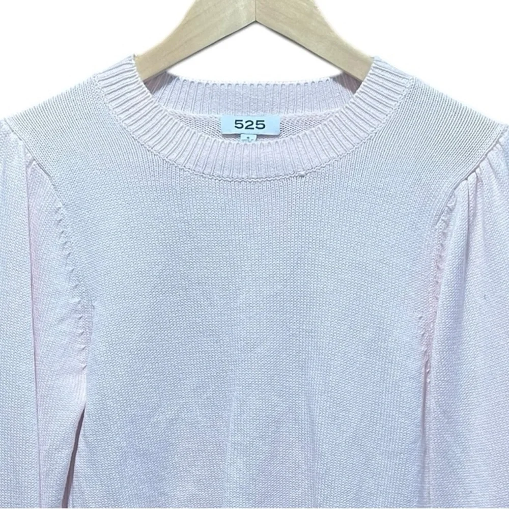 525 America Sweater Braided Tie Puff Sleeve Sweater Size Small
